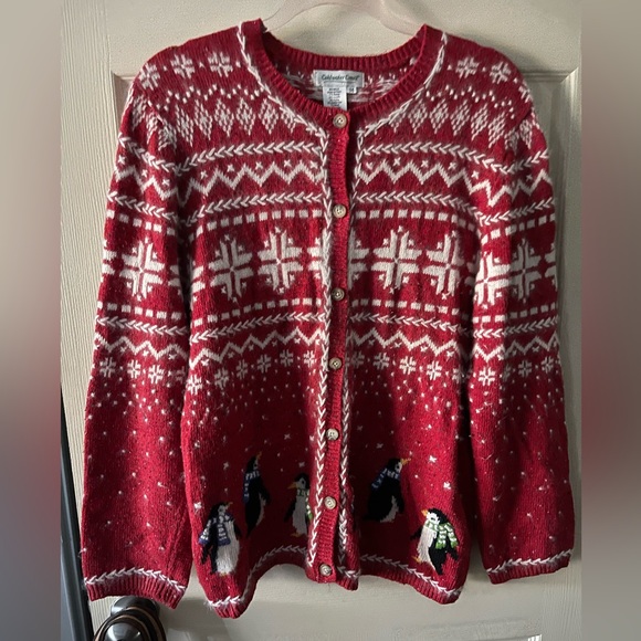 Coldwater Creek Christmas Cardigan - Picture 1 of 4